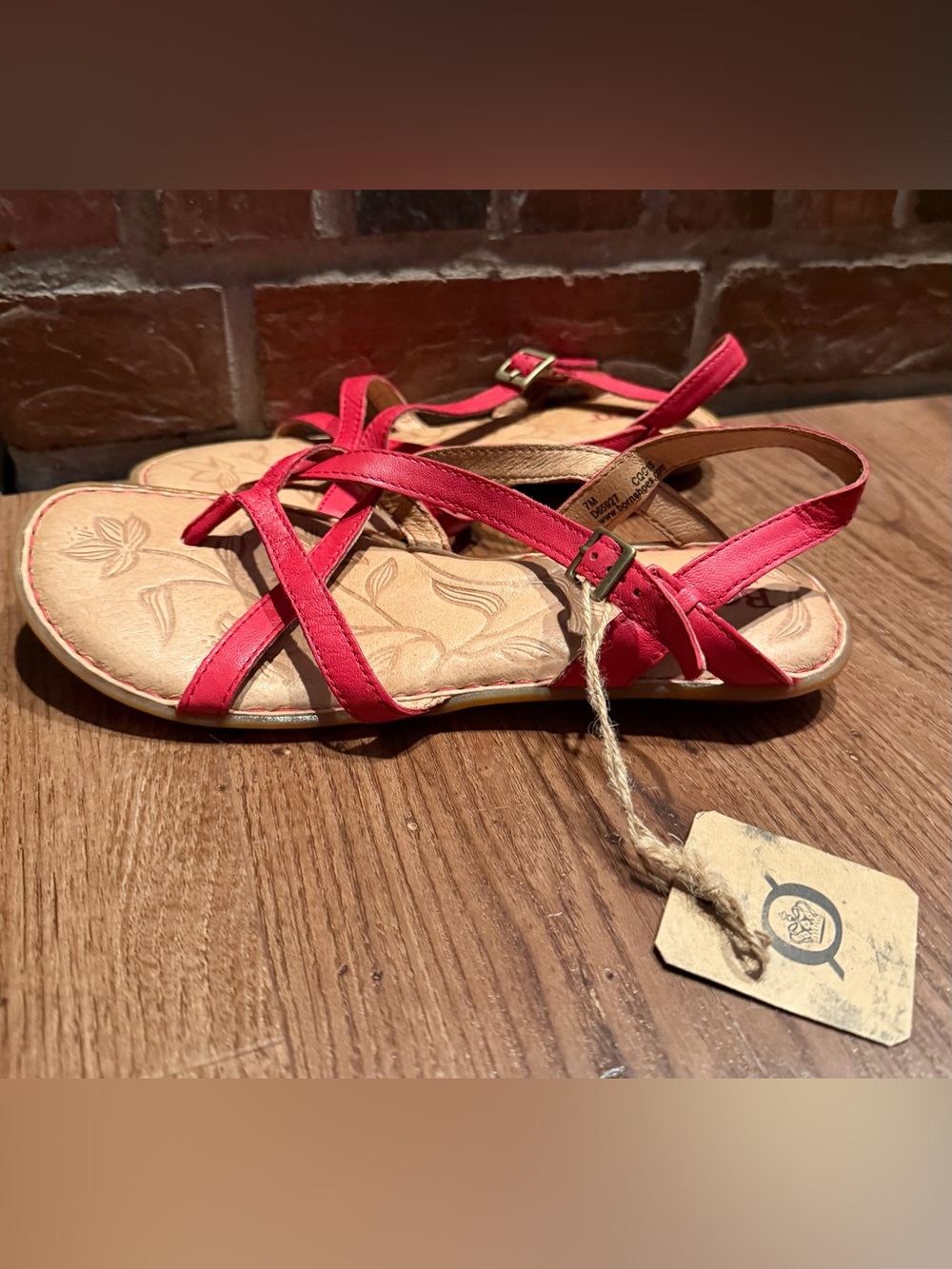 Born Red Leather Strappy Sandals - Picture 3 of 5